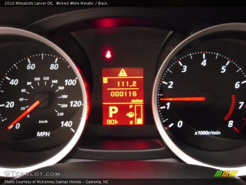 Wicked White Metallic / Black 2010 Mitsubishi Lancer DE