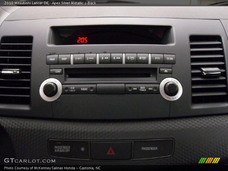 Apex Silver Metallic / Black 2010 Mitsubishi Lancer DE