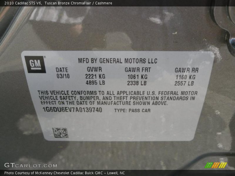 Tuscan Bronze ChromaFlair / Cashmere 2010 Cadillac STS V6