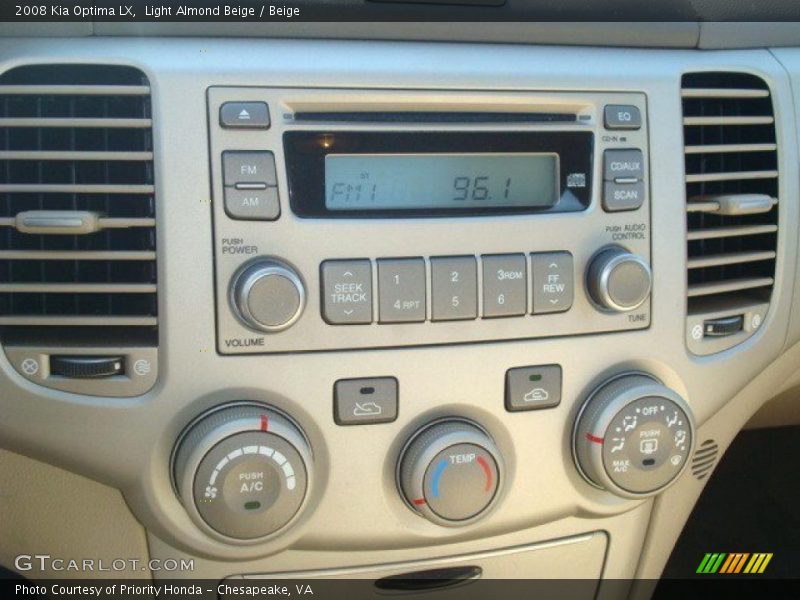 Light Almond Beige / Beige 2008 Kia Optima LX