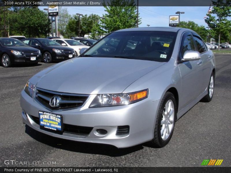 Alabaster Silver Metallic / Ebony 2008 Acura TSX Sedan