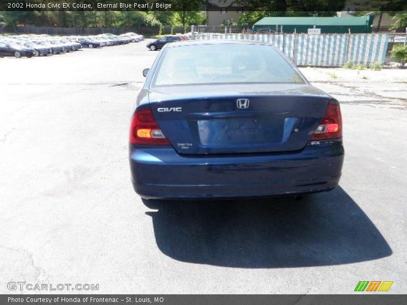 Eternal Blue Pearl / Beige 2002 Honda Civic EX Coupe