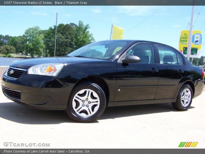 Black / Titanium Gray 2007 Chevrolet Malibu LS Sedan