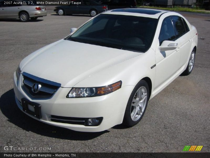 White Diamond Pearl / Taupe 2007 Acura TL 3.2