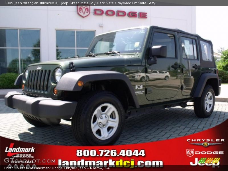 Jeep Green Metallic / Dark Slate Gray/Medium Slate Gray 2009 Jeep Wrangler Unlimited X