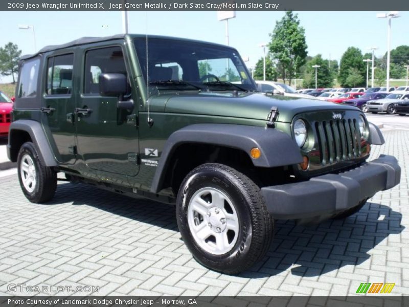 Jeep Green Metallic / Dark Slate Gray/Medium Slate Gray 2009 Jeep Wrangler Unlimited X