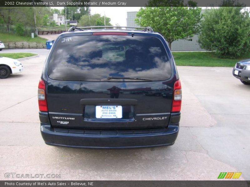 Dark Sapphire Metallic / Medium Gray 2002 Chevrolet Venture LS