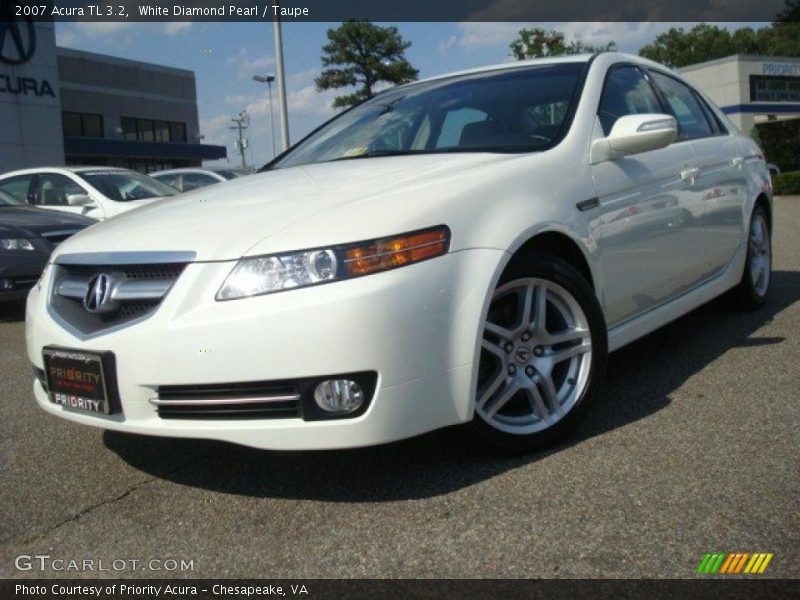 White Diamond Pearl / Taupe 2007 Acura TL 3.2