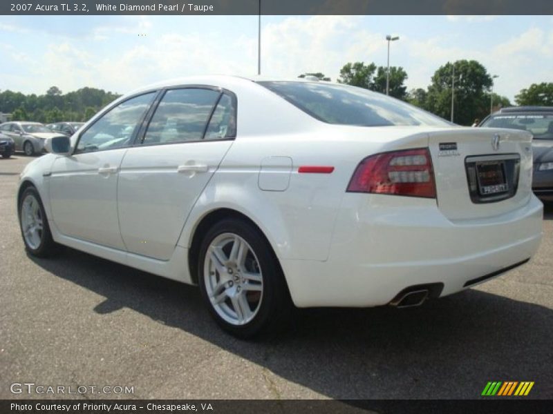 White Diamond Pearl / Taupe 2007 Acura TL 3.2