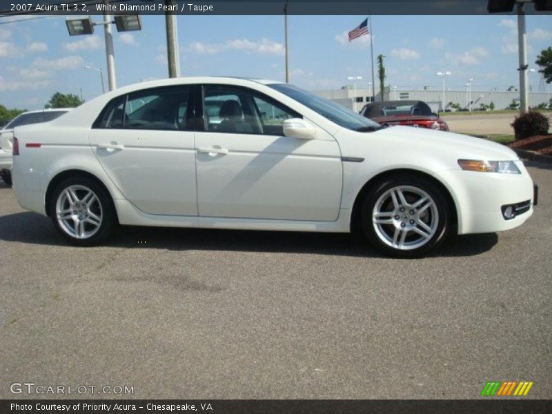 White Diamond Pearl / Taupe 2007 Acura TL 3.2