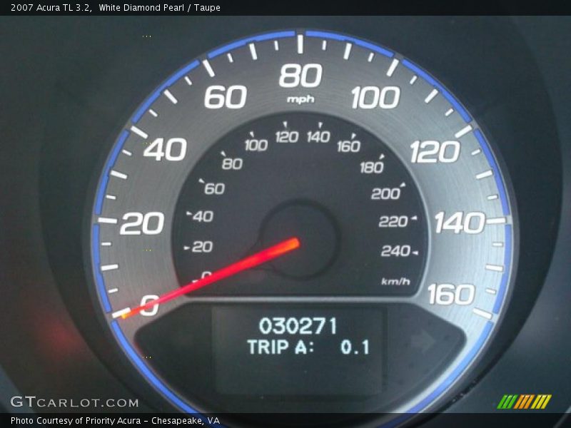 White Diamond Pearl / Taupe 2007 Acura TL 3.2