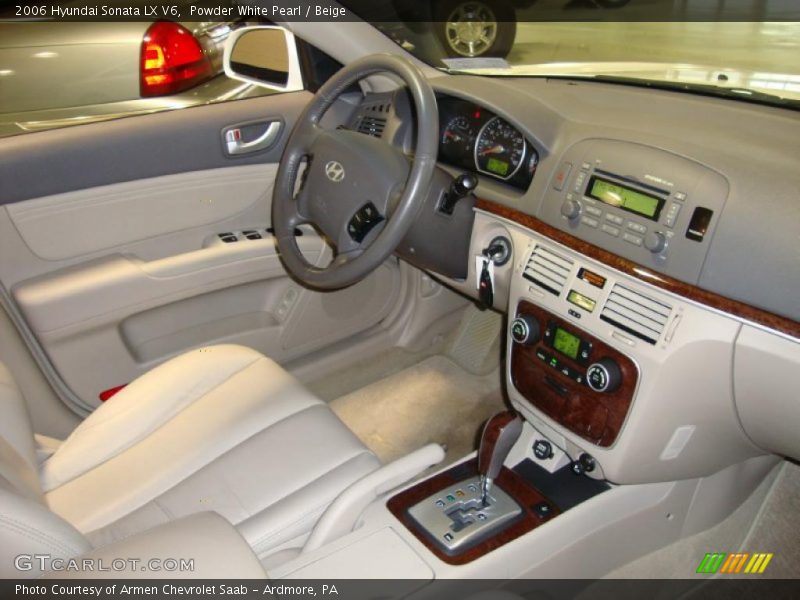 Powder White Pearl / Beige 2006 Hyundai Sonata LX V6