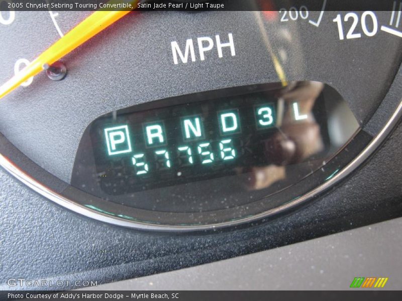 Satin Jade Pearl / Light Taupe 2005 Chrysler Sebring Touring Convertible