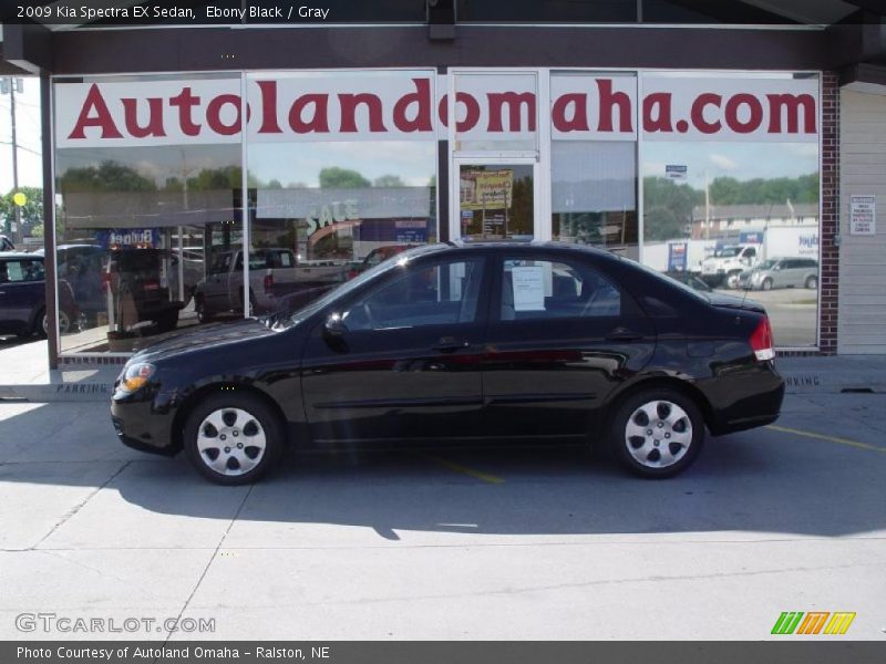 Ebony Black / Gray 2009 Kia Spectra EX Sedan
