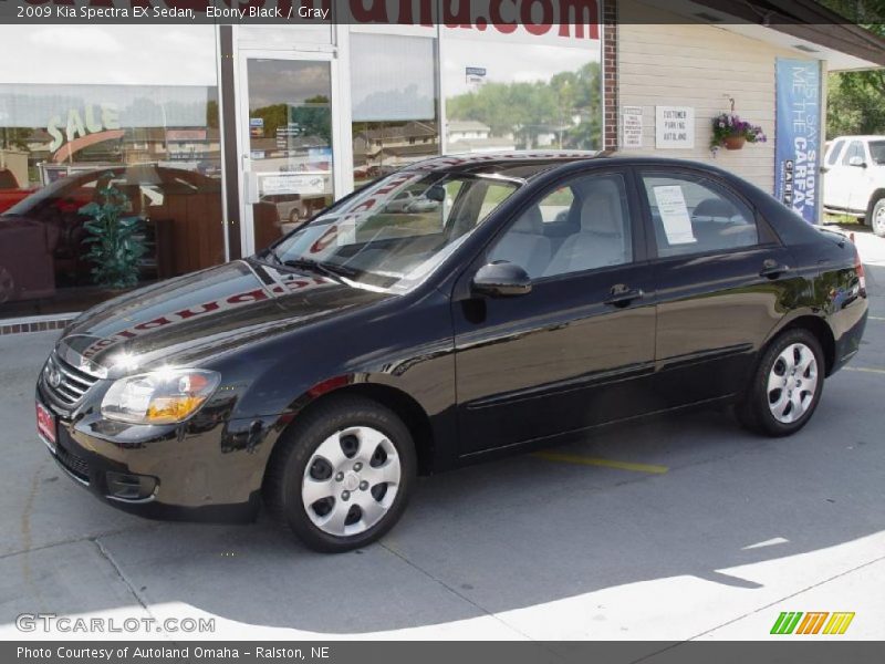 Ebony Black / Gray 2009 Kia Spectra EX Sedan