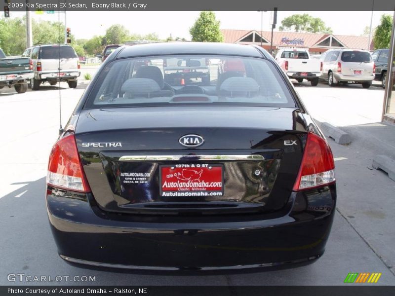 Ebony Black / Gray 2009 Kia Spectra EX Sedan