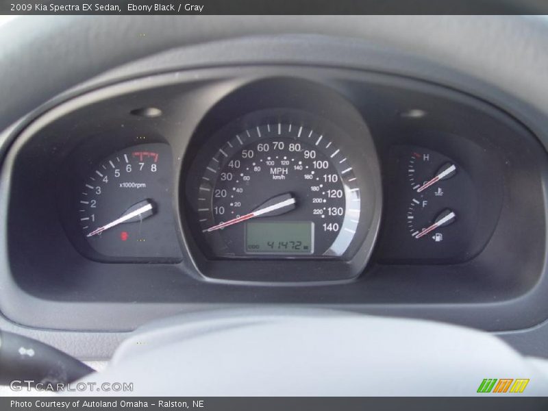Ebony Black / Gray 2009 Kia Spectra EX Sedan