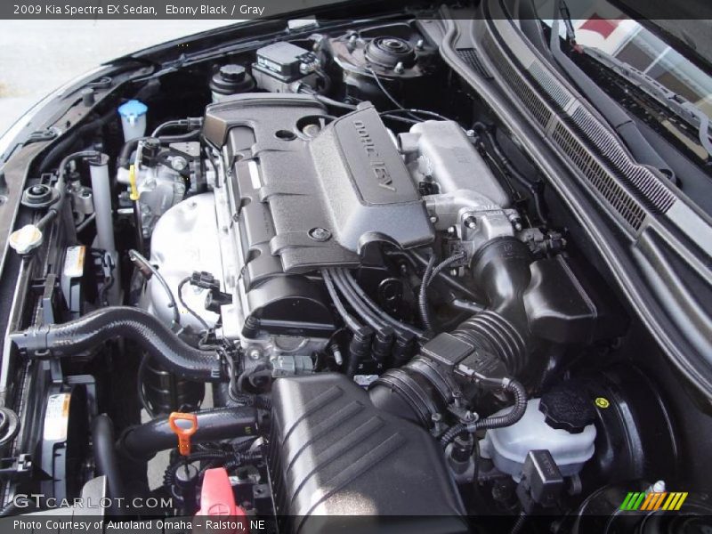 Ebony Black / Gray 2009 Kia Spectra EX Sedan