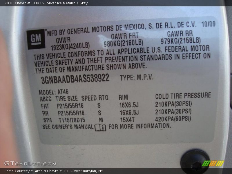 Silver Ice Metallic / Gray 2010 Chevrolet HHR LS