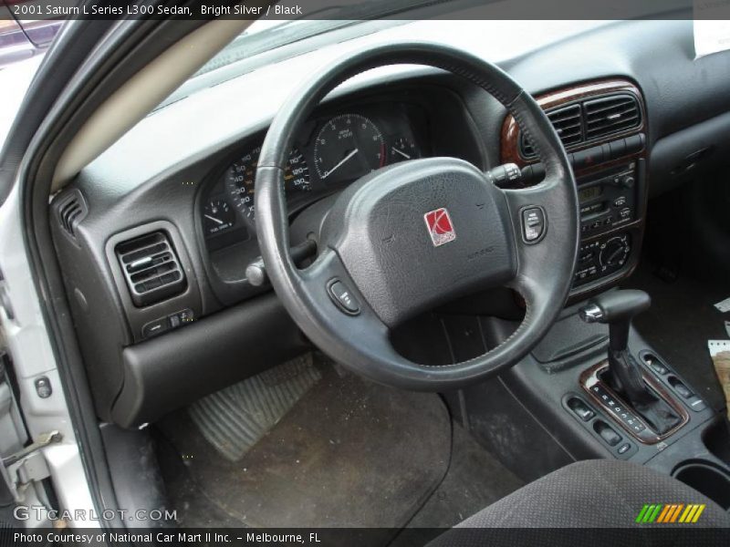 Bright Silver / Black 2001 Saturn L Series L300 Sedan