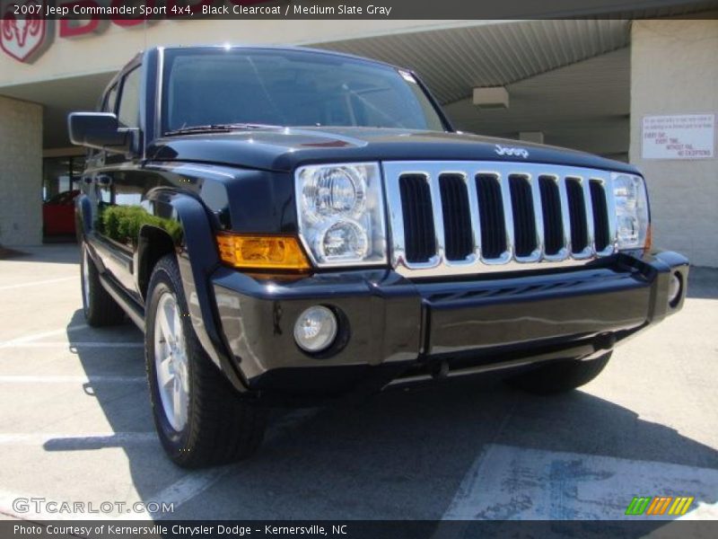 Black Clearcoat / Medium Slate Gray 2007 Jeep Commander Sport 4x4