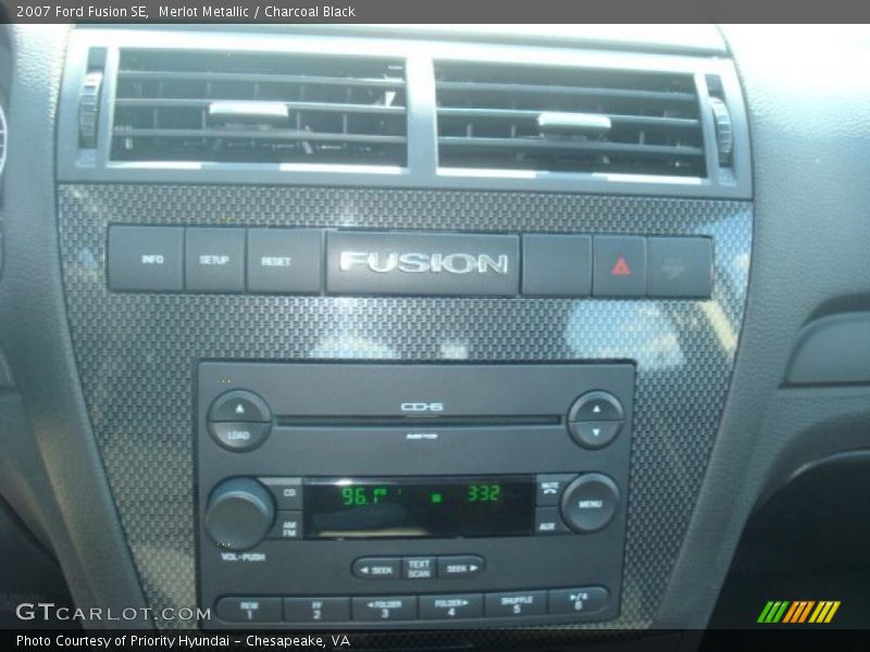 Merlot Metallic / Charcoal Black 2007 Ford Fusion SE