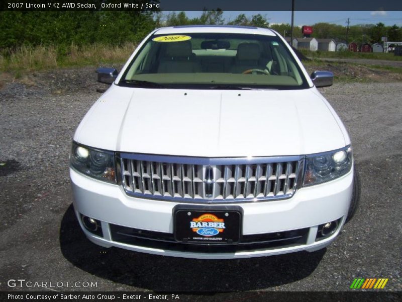 Oxford White / Sand 2007 Lincoln MKZ AWD Sedan