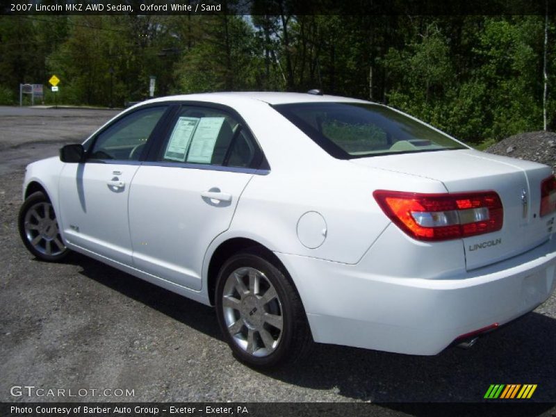Oxford White / Sand 2007 Lincoln MKZ AWD Sedan