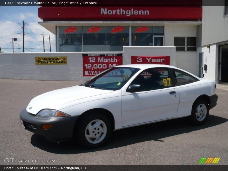 Bright White / Graphite 1997 Chevrolet Cavalier Coupe