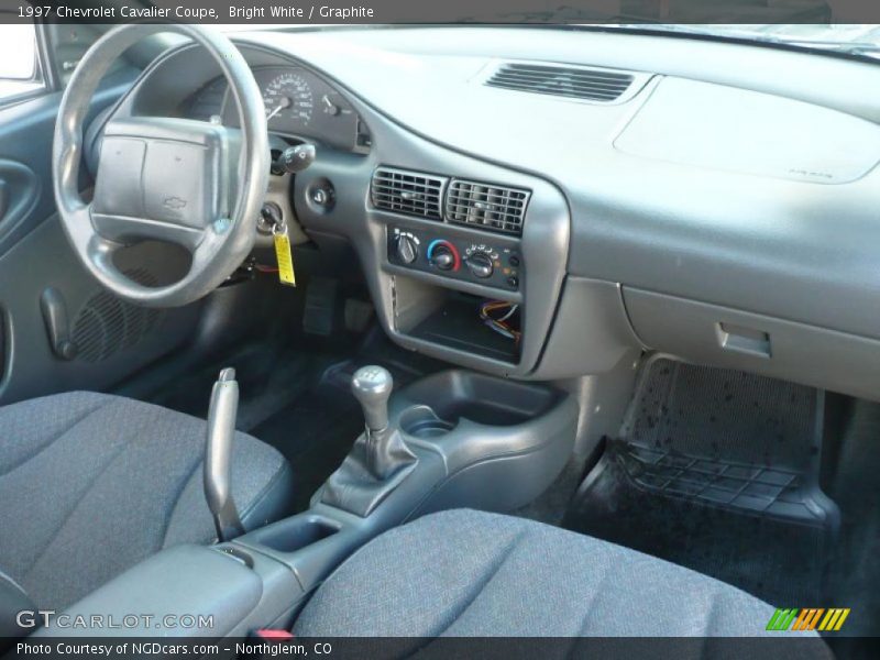 Bright White / Graphite 1997 Chevrolet Cavalier Coupe