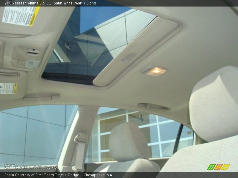 Satin White Pearl / Blond 2006 Nissan Altima 3.5 SE