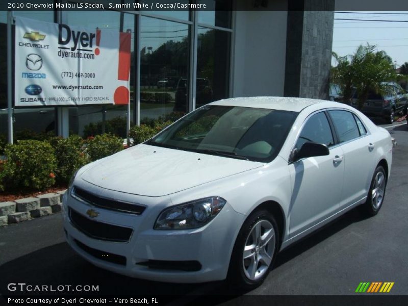 Summit White / Cocoa/Cashmere 2010 Chevrolet Malibu LS Sedan