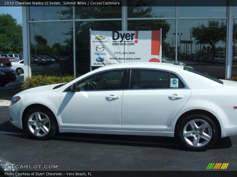 Summit White / Cocoa/Cashmere 2010 Chevrolet Malibu LS Sedan