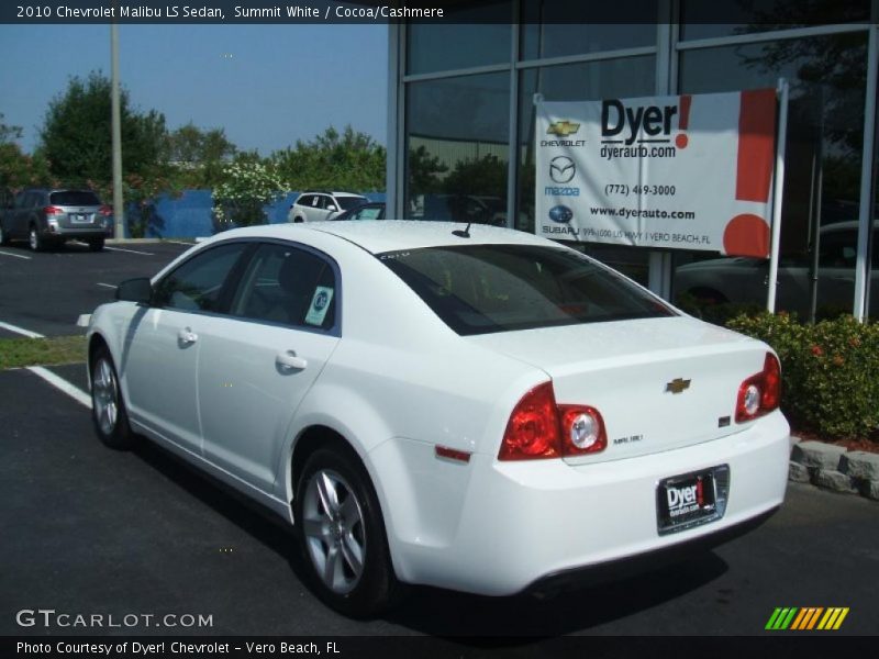 Summit White / Cocoa/Cashmere 2010 Chevrolet Malibu LS Sedan