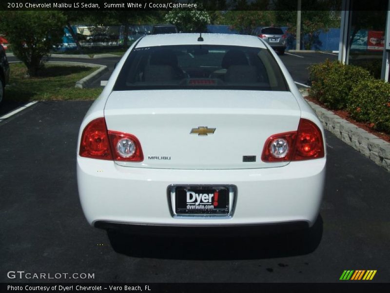 Summit White / Cocoa/Cashmere 2010 Chevrolet Malibu LS Sedan