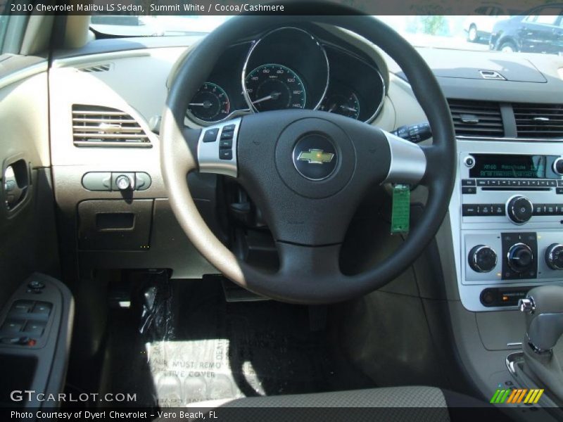 Summit White / Cocoa/Cashmere 2010 Chevrolet Malibu LS Sedan