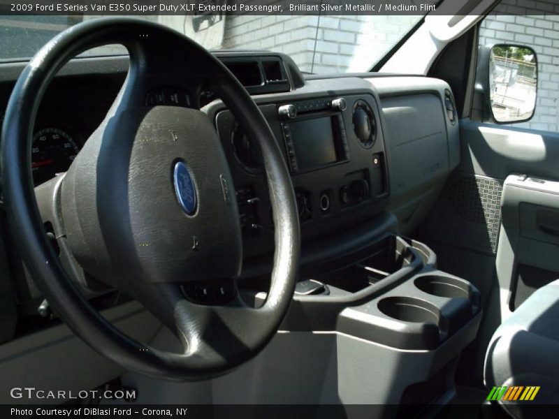 Brilliant Silver Metallic / Medium Flint 2009 Ford E Series Van E350 Super Duty XLT Extended Passenger