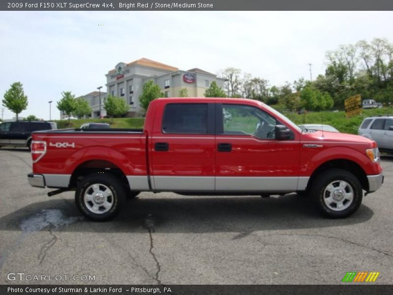 Bright Red / Stone/Medium Stone 2009 Ford F150 XLT SuperCrew 4x4