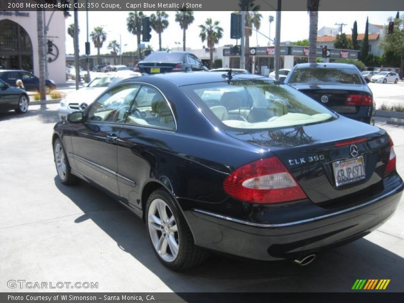 Capri Blue Metallic / Stone 2008 Mercedes-Benz CLK 350 Coupe