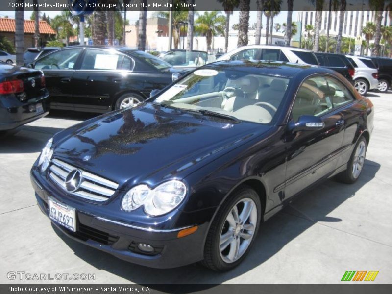 Capri Blue Metallic / Stone 2008 Mercedes-Benz CLK 350 Coupe