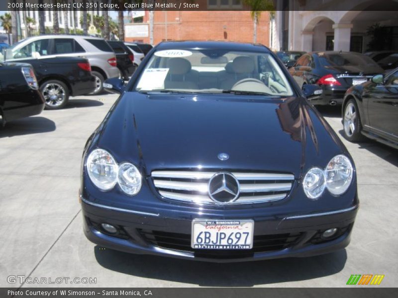 Capri Blue Metallic / Stone 2008 Mercedes-Benz CLK 350 Coupe