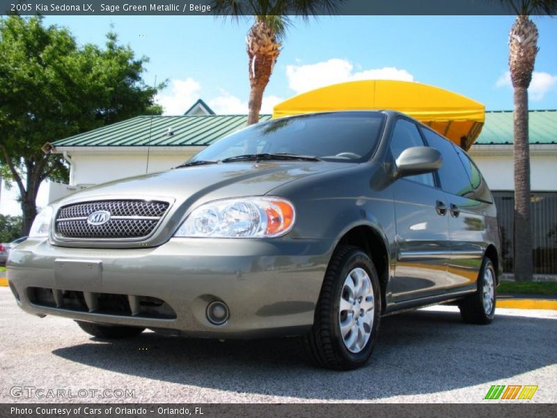 Sage Green Metallic / Beige 2005 Kia Sedona LX