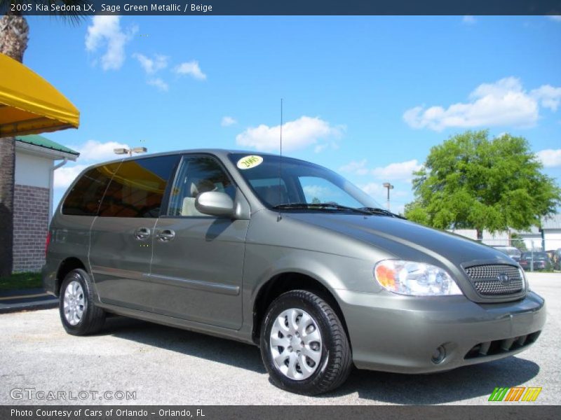 Sage Green Metallic / Beige 2005 Kia Sedona LX