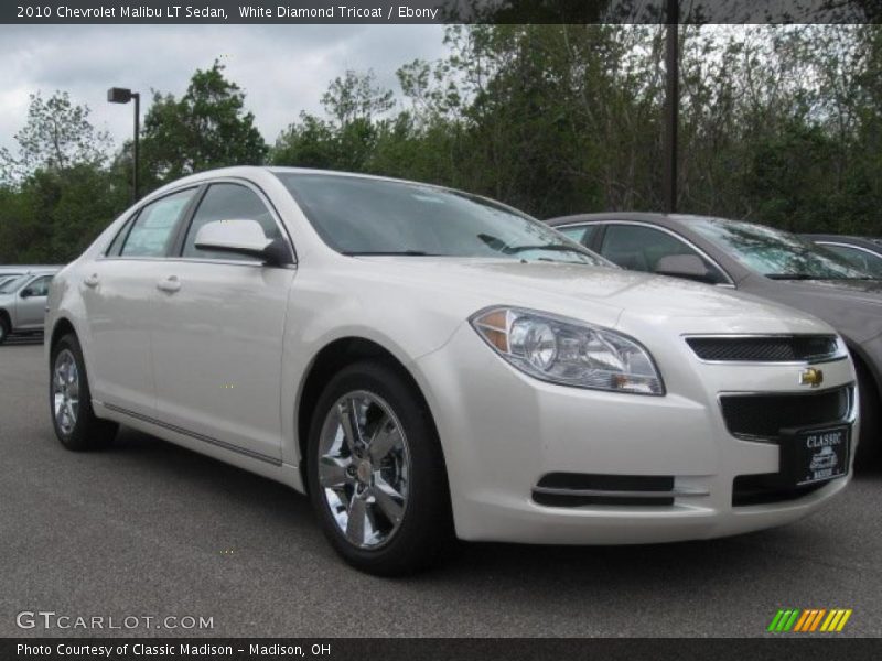 White Diamond Tricoat / Ebony 2010 Chevrolet Malibu LT Sedan
