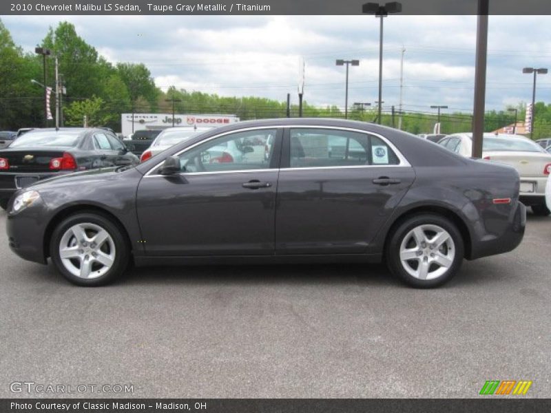 Taupe Gray Metallic / Titanium 2010 Chevrolet Malibu LS Sedan