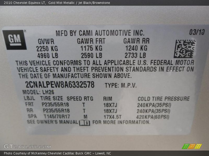 Gold Mist Metallic / Jet Black/Brownstone 2010 Chevrolet Equinox LT