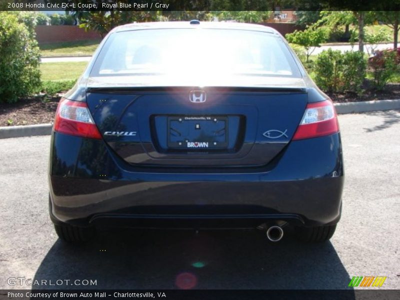 Royal Blue Pearl / Gray 2008 Honda Civic EX-L Coupe