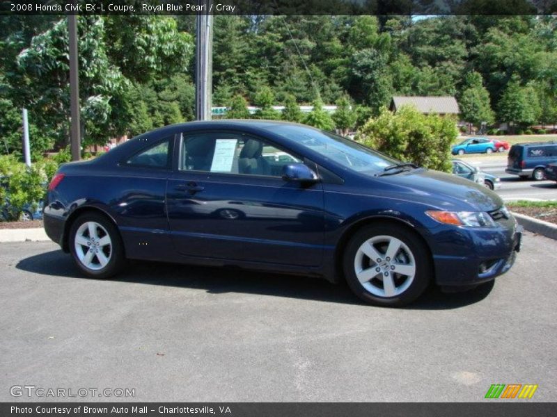 Royal Blue Pearl / Gray 2008 Honda Civic EX-L Coupe