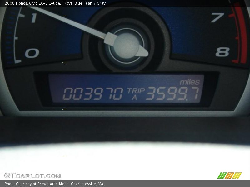 Royal Blue Pearl / Gray 2008 Honda Civic EX-L Coupe