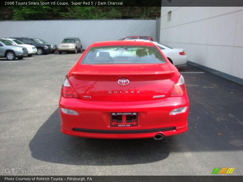 Super Red 5 / Dark Charcoal 2008 Toyota Solara Sport V6 Coupe